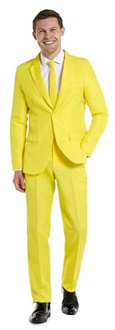 OFFSTREAM Herren Party Kostüm - 2 Stück Einfarbig Outfit für Halloween, Karneval, Fasching Party mit Jacke, Hose & Krawatte
