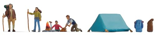 NOCH Figuren-Set „Camping“ für Modelleisenbahn H0 Camping-Set Miniaturfiguren