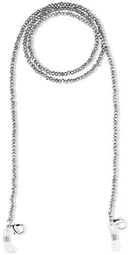 Trachtenland Brillenkette Maskenkette mit Glaskristallperlen - Silber