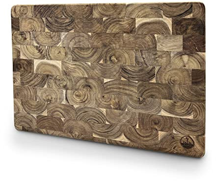 Palm Naki Schneidebrett aus Akazienholz, großes und langlebiges Schneidebrett, dekoratives Schneidebrett, 50,8 x 35,6 x 3,2 cm