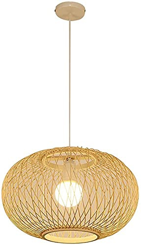 ZHANGL Lampadario A Globo di bambù, 1 Lampadario Vecchio Stile, Lampadario A Soffitto in Vimini di bambù E Rattan, per Ristorante, Bar, Isola Cucina, 15,7 / 40 Cm