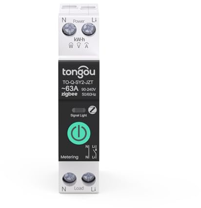 TONGOU SY2 JZT |ZIGBEE Relé Inteligente Interruptor | Medición Potencia | Automatización Hogar | TUYA APP​ | Control Inalámbrico Iluminación +Electrodomésticos