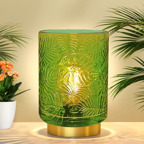 Bonlux Lampe de Table Sans Fil, Lampe a Poser Lampe Decorative de Salon, Lampe de Chevet Sans Fil, Lampe de Table en Verre Lampes de table pour le salon et la chambre