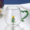 Tasse à Café de Noël Tasse à café en Verre Tasse à lait Tasse de Noël avec Motif d'arbre de Noël 3D Bonhomme de Neige Tasse de Noël Résistant au Micro-ondes et au lave-vaisselle Décoration de Noël