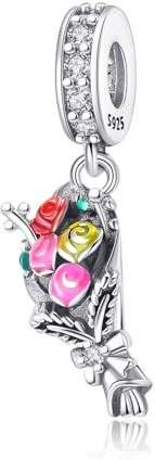 Jokmeo Perle charm en argent sterling 925, compatible avec les bracelets et colliers de style Pandora et européen, bijoux tendance pour femmes.
