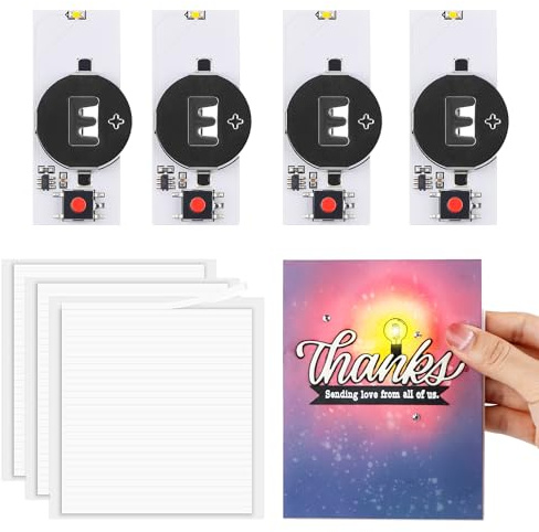 OTCRAFT Kreative einfache Halo-Lichter und einfache Lichter für selbstgemachte Weihnachtskarten, Scrapbooking, Dekoration, selbstklebende Leuchteinheiten mit warmweißen LEDs (ohne Batterie), 4 Stück