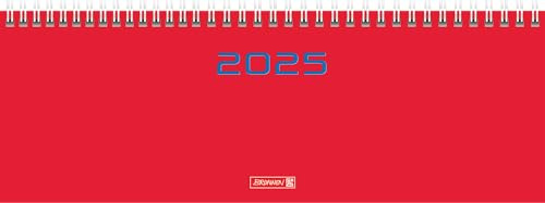 BRUNNEN Querterminbuch Modell 772 (2025), 2 Seiten = 1 Woche, 297 × 105 mm, 112 Seiten, Karton-Einband, rot
