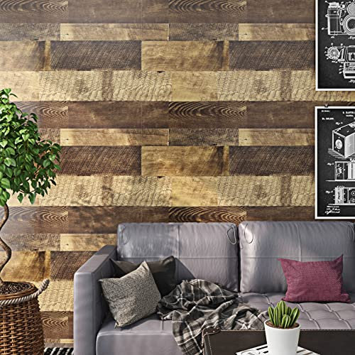 Livelynine Papier Peint Adhesif Mural Bois Salon Chambre 40CMx10M Lavable Revetement Plan de Travail Cuisine Adhesif Imitation Bois Papier Adhesif pour Meuble Bois Marron Bureau Placard Tête de Lit