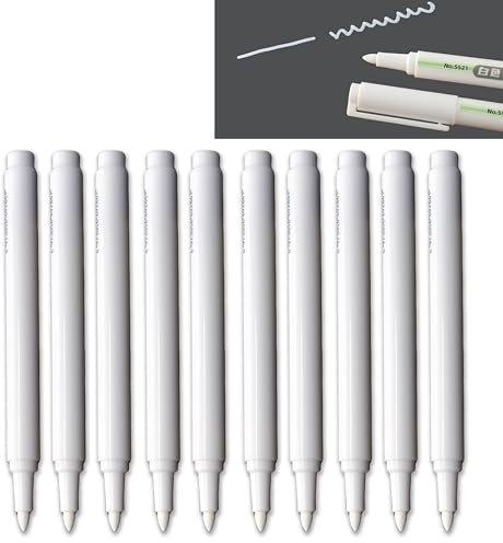 Inqzen 10er Fineliner-Stifte, Filzstifte, Pigmentliner, Tintenstifte zum Zeichnen, wasserfester Marker, Handwriting-Stift, malen (10er Set (1-3mm) weißer Marker)