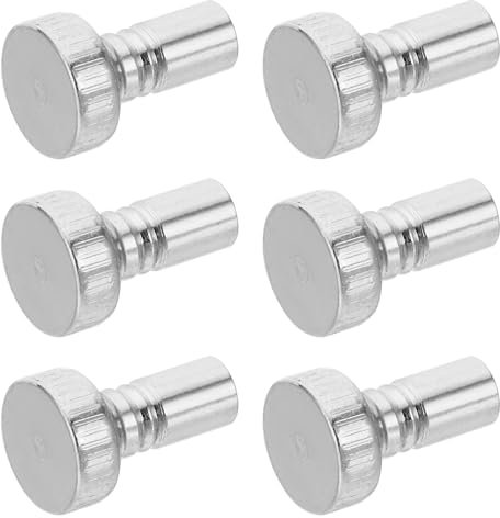 sourcing map Lamp Switch Knob Replacement Silver Tone Metal On/Off Light Lamp Standard Size Replacement for Light and Fan Fixtures Pack of 6