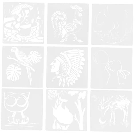 CORHAD 9st Malvorlage Kinder Zeichnen Schablone Tierschablonen Bastelvorlage Zum Malen Tiere Für Kinder Tierzeichnungsvorlage Cartoon-tier-malschablonen Das Haustier Weiß