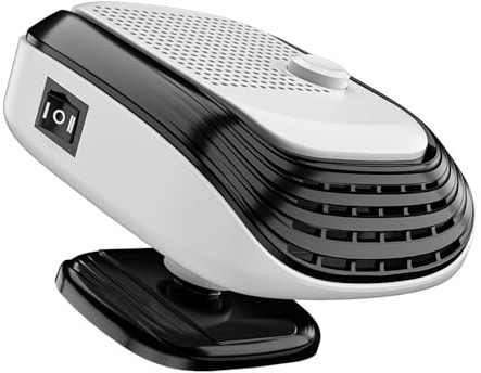 Riloer Car Heater, 12V Car Heater Defroster Windshield Defroster Defogger, Window Glass Defogger Fan Defogger Anti-Fog Defroster for 12V Car Models, White