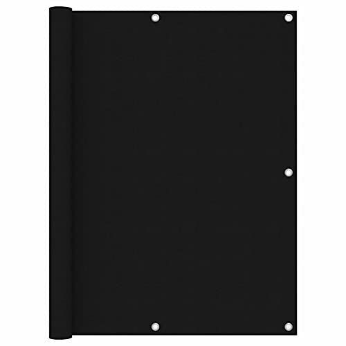 ShGaxin Balkon-Sichtschutz Schwarz 120x500 cm Oxford-Gewebe, Balkonsichtschutz, Windschutz Balkon, Windschutz Terrasse, Balkonverkleidung, Sichtschutz Garten - 135066