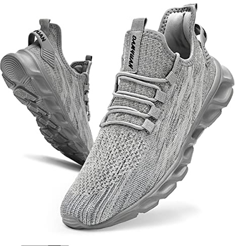 VGPSFN Zapatillas Running Hombre Tenis Deportes Zapatos Correr Jogging Bambas De Exterior Deportivas Hombre Trekking Transpirables Casual Correr Gimnasio Sneakers Gris Claro EU 44
