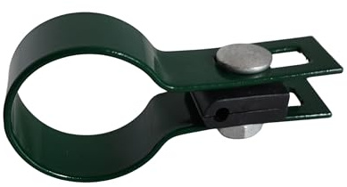 Abrazadera de fijación para vallas, abrazadera de extremo, abrazadera para postes, con pinza final, verde, 38 mm