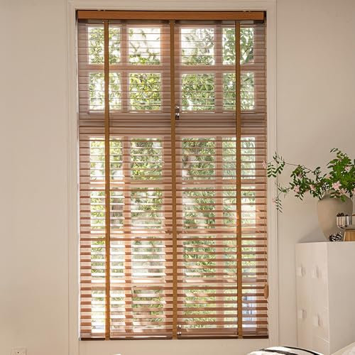 5 cm Lamellen Kabellose Holz-Jalousien, Verdunkelungs-Rollos Für Mehr Privatsphäre, 45cm 55cm 60cm 75cm 105cm 150cm