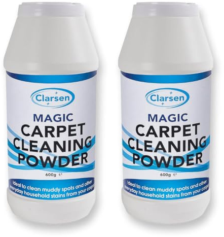 Coopers of Stortford - Pack of 2 Carpet Cleaning Powder, 600g Each - Dry Carpet Cleaner with Cotton Fresh Scent, Suitable for Stains and Odours - Use on Damp or Dry Carpets