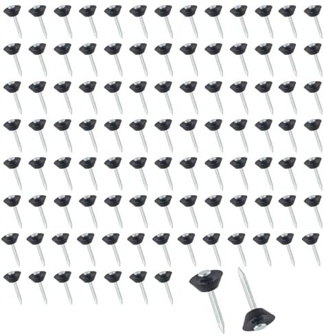 Dstarymnix Clous Fondation pour Membrane, 100 pièces Clous Protection Soubassement, Fixation Robuste pour Film Géotextile et Membrane de Fondation, 3x30 mm, Compatibles membrane drainante, géotextile