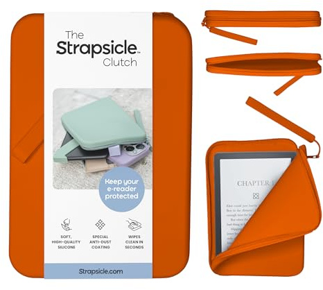 Strapsicle Pochette in silicone per Kindle ed e-reader, borsa multiuso per telefono, portafoglio e chiavi, adatta per Kindle da 6, Kobos, Nook, 6.8, Paperwhite, iPad Mini 6, rivestimento