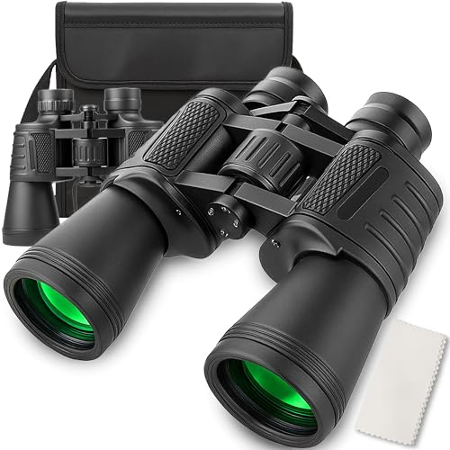 Retoo Kikare 10 x 50 kompakt vattentät – fältskärare av ABS + PC med glasoptik, 8,2° synfält (168/1000 m), halkfri yta, lätt och robust, perfekt för vuxna och barn, fågelskådning