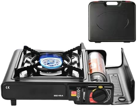 Réchaud d'extérieur – de cuisson mobile légère avec allumage piézoélectrique stable, système de cuisson fiable | Mini brûleur pour vacances, randonnée, jardin, kit d'urgence, barbecue, solution