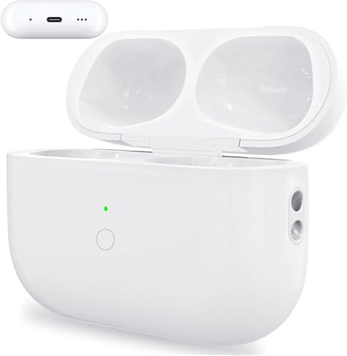 USB-C Carcasa de Carga inalámbrica Compatible con Air Pod Pro 1 y Pro 2, Reemplazo Original Type-C Wireless Charging Case con Botón de Sincronización Bluetoo