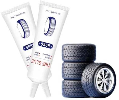 2Pcs Colla per Gomma,Colla per Pneumatici Impermeabile,Mastice per Riparazione Pneumatici,Adatto per Motociclette/Camion/Auto/Biciclette,Repara Rápidamente Las Grietas de Los Neumáticos