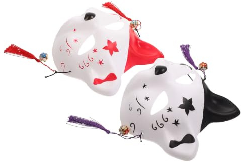 TOYANDONA Masque de Chat Délicat 2pcs en Pvc Léger et Confortable pour Soirées Costumées et Fêtes à Thème, Demi-masque Multifonction au Design Cartoon Chic