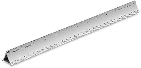 Alumicolor ALUR119-1 Architektenlineal, Silber, 12 inches