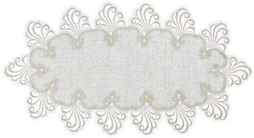 Plauener Spitze Tischdecke Gr. 30x60 cm Oval No. 3086L_11_3060 - Design Nizza L, Tischdecke Größe 30x60 cm, oval