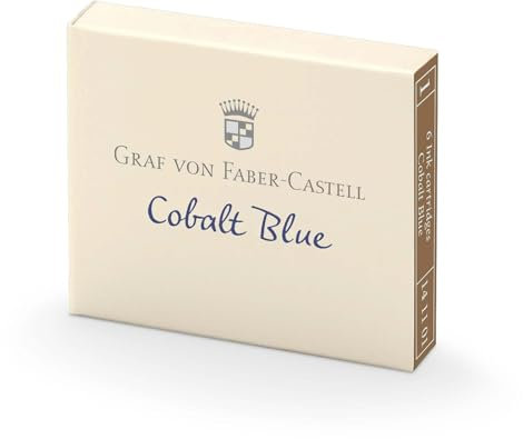 Graf von Faber-Castell Tintenpatronen – Carbon-Schwarz (6 Stück) Ink Cartridges Cobalt Blue (Pack of 6)