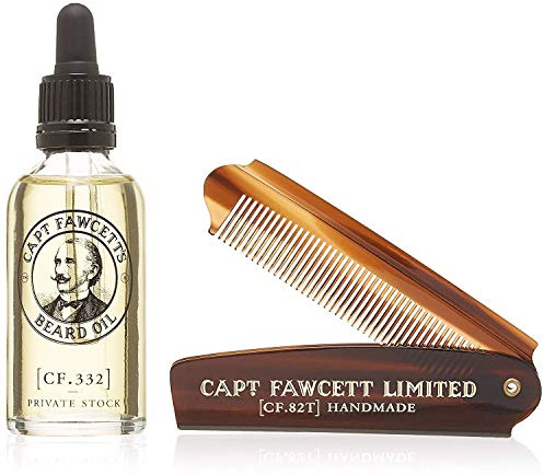 Captain Fawcett Geschenkset Öl und Kamm Schnurrbart Captain Fawcett 100 g
