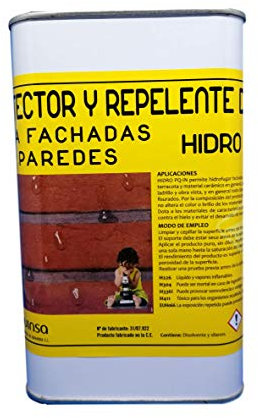 Hidrófugo incoloro base disolvente. Protector contra el agua en fachadas y materiales de construcción.Envase 1 Litro.