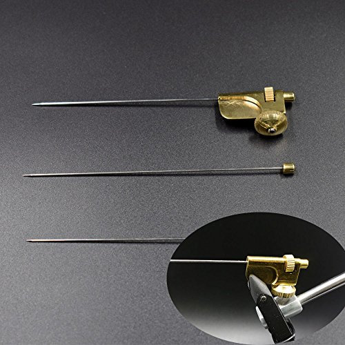 Fliegen Bindestock Kupfer Aufsatz mit 3 Nadeln für Tube Fliegen Flies Attachment with 3 Sizes Needles Fly Tying Tools (3 Needle Attachment (TF-01))