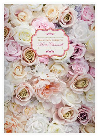 16 personalisierte romantische Rosen DIN A4 Schulhefte, Schreibhefte rosa, nicht nur zur Hochzeit Lineatur 21 (liniertes Heft 16 Blatt/32 Seiten) Notizheft, Kladde für Schule, Universität, Büro