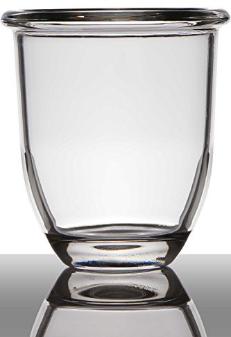 INNA-Glas Tiesto de Cristal Fynn, Embudo/Redondo, Transparente, 17cm, Ø15,5cm - Macetero - Maceta