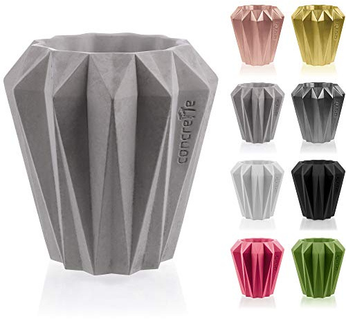 CONCRETTE Blumentopf Blumenkübel Zement-Pflanzkübel Übertopf aus Beton Rack Ø 9 / Ø 13 cm | 17 Farben