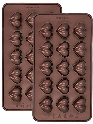 Birkmann, Chocolaterie, Pralinenform Herz, 2-teilig, zum Selbermachen von 30 leckeren 'Herz-Pralinen', aus lebensmittelechtem Silikon, BPA-frei, spülmaschinengeeignet, 21 x 11,5 cm, 252837