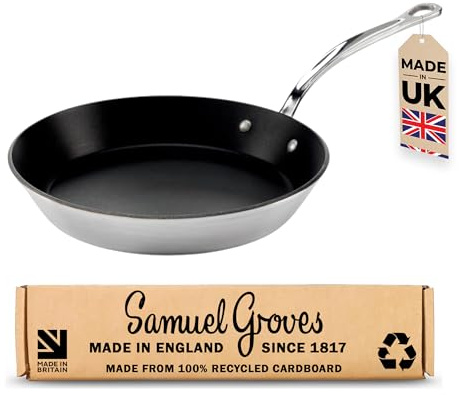 Samuel Groves - 29cm Stainless Steel Tri-Ply Non-Stick Frying Pan – PFOA Free, Scratch-Resistant ILAG Durit Professional S Coating, Induction Compatible, UK Made