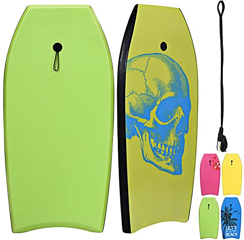 RELAX4LIFE Tavola da Surf per Bambini, Stand Up Paddle Board con Il Cinturino di Protezione, Tavola da Nuoto per Mare Spiaggia Piscina, Portata 85 kg, 105×51×6 cm (Verde-scheletro)
