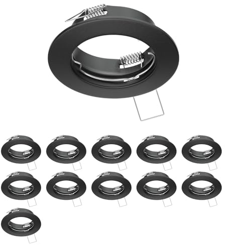 ledscom.de 12x Deckeneinbaurahmen FERE, rund, schwarz matt