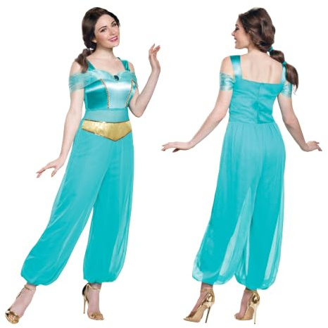 DISGUISE 140419B-EU Jasmin Classic Adult (EU) Disney Princess Dress Up & Accessories, Blau
