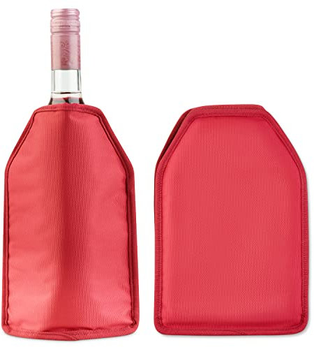 The Wine Chiller Cooler Sleeve Solid Gel Wine Sleeve, Reusable Bottle Cooler, Red