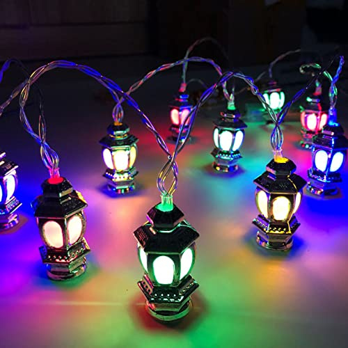 Surakey Guirlande lumineuse LED à piles pour l'Aïd Ramadan - Mini lanternes - 1,5 m - 10 lumières pour intérieur ou extérieur - Pour fête de mariage - Type 5