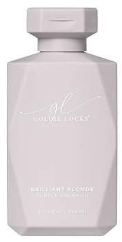 Goldie Locks Brilliant Blonde Purple Shampoo - Brightens & Tones Blonde, Grey & Lightened Hair - Neutralizes Brass - Sulfate-Free - Safe for Extensions & Color-Treated Hair - Protein-Free - 8.45 fl oz