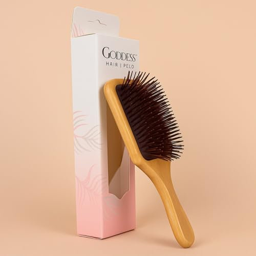 Spazzola per Capelli in Bambù Naturale – Eco-Friendly Antistatica – Spazzola Districante per Tutti i Tipi di Capelli – Promuove la Crescita – Senza Plastica, Idea Regalo Verde