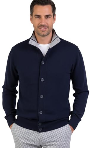 Marenza cárdigan para Hombre con Botones en Mezcla de Cachemira y Seda, Made in Italy