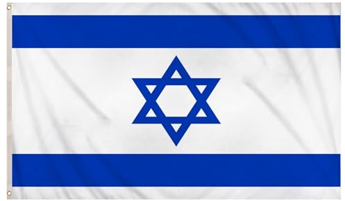 AKH® Drapeau israélien | 1,5 x 0,9 m | Drapeau national d'Israël avec étoile de David | Décoration patriotique israélienne intérieure ou extérieure