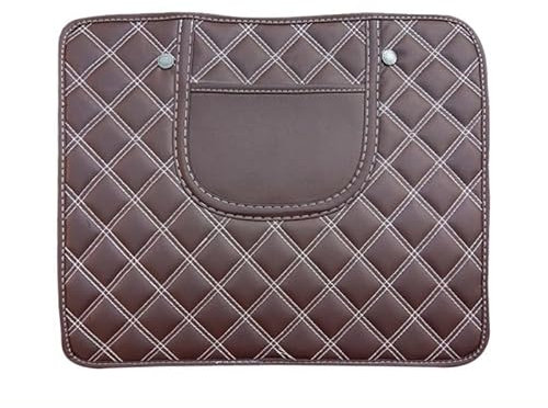 THOMIX 2 Stück Auto Rücksitz Anti Kick Pad für Mini Countryman One/Cooper/Cooper S, Wasserdicht Leder Rückenlehne Anti-Kick Pads Autositz Rückenlehnenschutz Mit Taschen,Short-Coffee