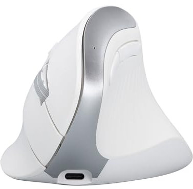 CITLLA Ratón inalámbrico vertical, mouse ergonómico, receptor USB de 2.4 G y dos Bluetooth, luz RGB, mouse recargable para computadora, portátil, iPad, MacBook Pro/Air (blanco)